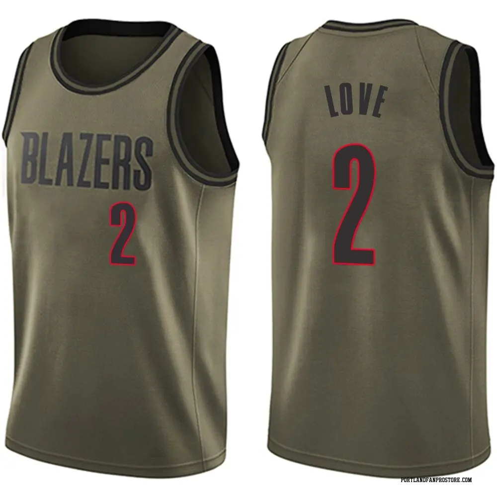 Portland Trail Blazers Men's Caleb Love Green Swingman Salute to Service Jersey