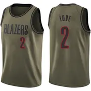 Portland Trail Blazers Men's Caleb Love Green Swingman Salute to Service Jersey