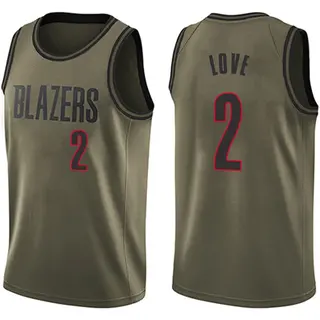Portland Trail Blazers Men's Caleb Love Green Swingman Salute to Service Jersey