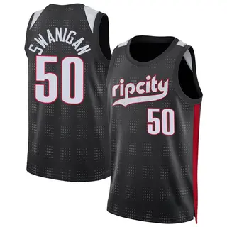 Portland Trail Blazers Men's Caleb Swanigan Black Swingman 2024/25 City Edition Jersey