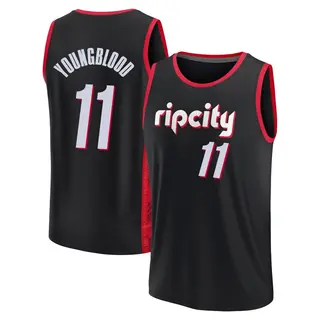 Portland Trail Blazers Men's Chris Youngblood Black Fast Break 2021/22 Replica City Edition Jersey