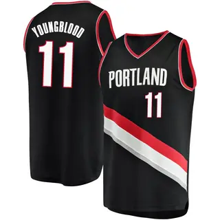 Portland Trail Blazers Men's Chris Youngblood Black Fast Break Jersey - Icon Edition