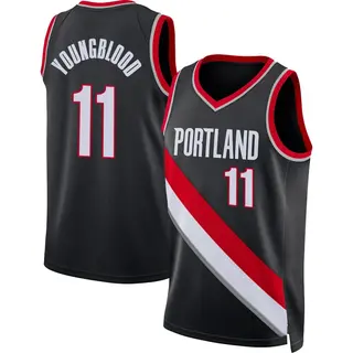 Portland Trail Blazers Men's Chris Youngblood Black Swingman 2021/22 Diamond Icon Edition Jersey
