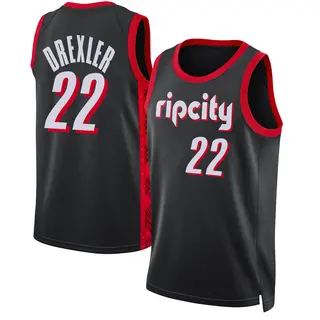 Portland Trail Blazers Men's Clyde Drexler Black Swingman 2021/22 Jersey - City Edition