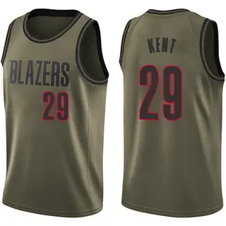Portland Trail Blazers Men's Jayson Kent Green Swingman Salute to Service Jersey