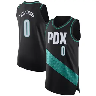 Portland Trail Blazers Men's Scoot Henderson Black Authentic 2022/23 City Edition Jersey