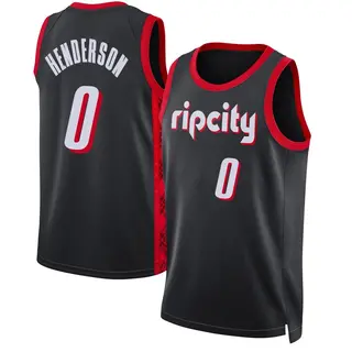 Portland Trail Blazers Men's Scoot Henderson Black Swingman 2021/22 Jersey - City Edition