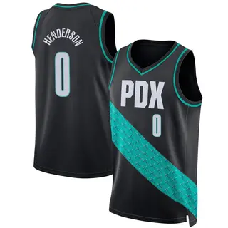 Portland Trail Blazers Men's Scoot Henderson Black Swingman 2022/23 City Edition Jersey
