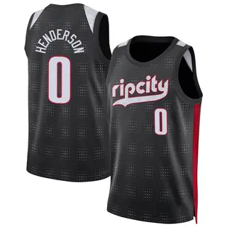 Portland Trail Blazers Men's Scoot Henderson Black Swingman 2024/25 City Edition Jersey