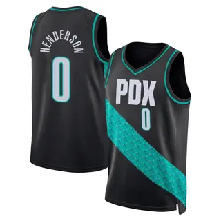 Portland Trail Blazers Men's Scoot Henderson Black Swingman 2025/26 City Edition Jersey