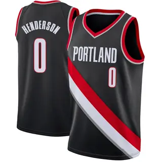 Portland Trail Blazers Men's Scoot Henderson Black Swingman Jersey - Icon Edition
