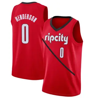 Portland Trail Blazers Men's Scoot Henderson Red Swingman 2018/19 Jersey - Earned Edition