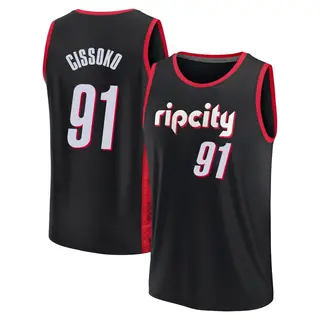 Portland Trail Blazers Men's Sidy Cissoko Black Fast Break 2021/22 Replica City Edition Jersey