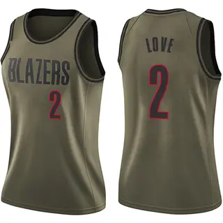 Portland Trail Blazers Women's Caleb Love Green Swingman Salute to Service Jersey