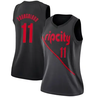 Portland Trail Blazers Women's Chris Youngblood Black Swingman 2018/19 Jersey - City Edition