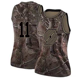 Portland Trail Blazers Women's Chris Youngblood Camo Swingman Realtree Collection Jersey