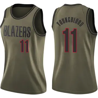 Portland Trail Blazers Women's Chris Youngblood Green Swingman Salute to Service Jersey