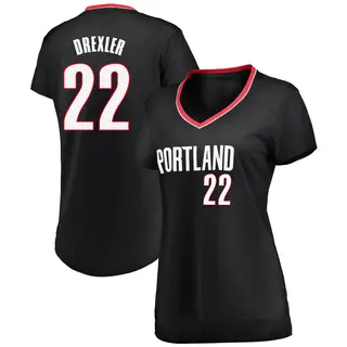Portland Trail Blazers Women's Clyde Drexler Black Fast Break Jersey - Icon Edition