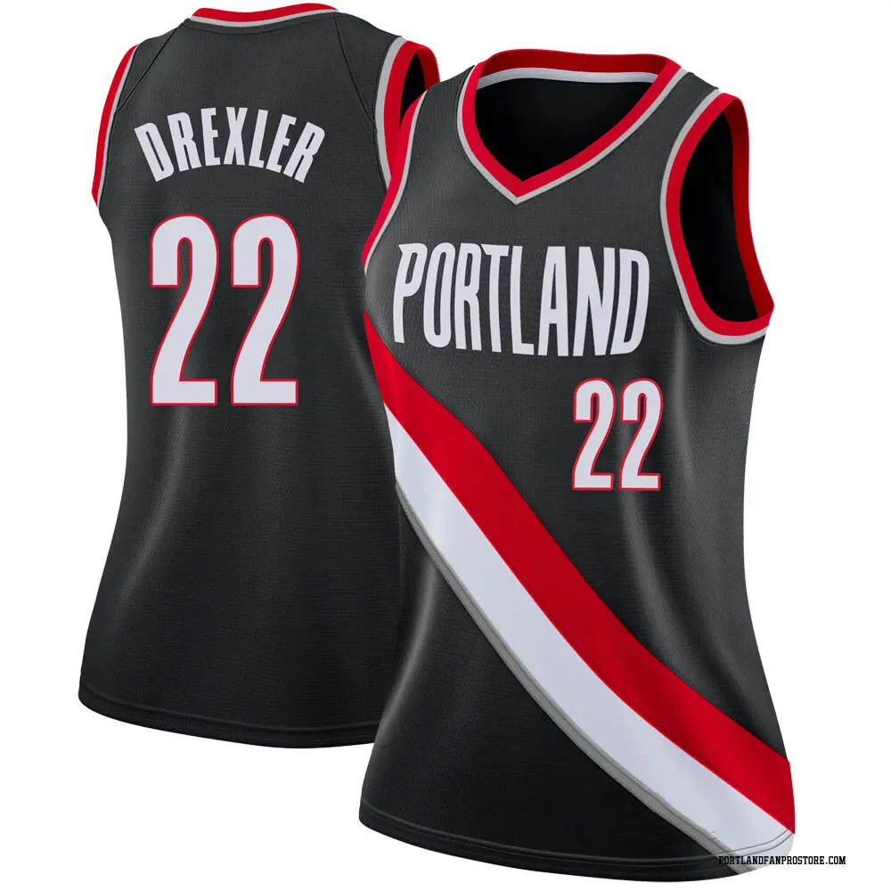 Portland Trail Blazers Women's Clyde Drexler Black Swingman Jersey - Icon Edition