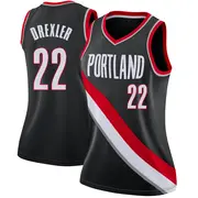 Portland Trail Blazers Women's Clyde Drexler Black Swingman Jersey - Icon Edition