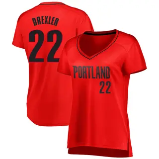 Portland Trail Blazers Women's Clyde Drexler Red Fast Break Jersey - Statement Edition