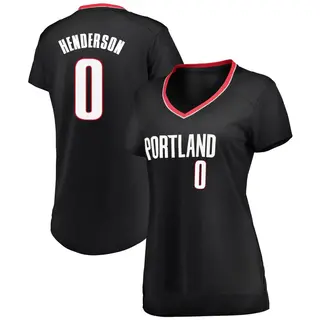 Portland Trail Blazers Women's Scoot Henderson Black Fast Break Jersey - Icon Edition