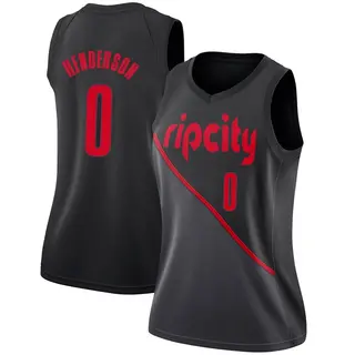 Portland Trail Blazers Women's Scoot Henderson Black Swingman 2018/19 Jersey - City Edition