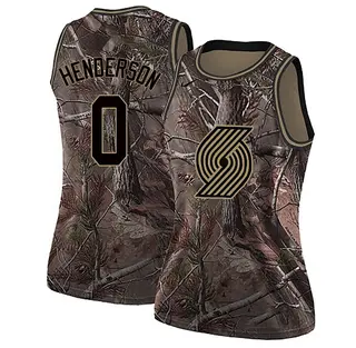 Portland Trail Blazers Women's Scoot Henderson Camo Swingman Realtree Collection Jersey