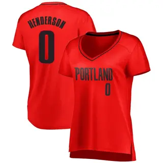Portland Trail Blazers Women's Scoot Henderson Red Fast Break Jersey - Statement Edition