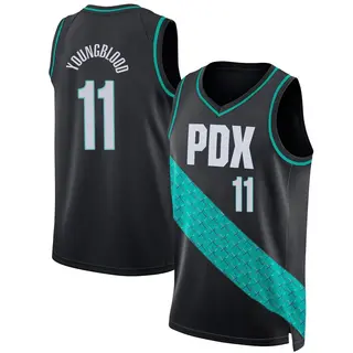 Portland Trail Blazers Youth Chris Youngblood Black Swingman 2022/23 City Edition Jersey