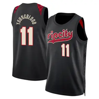Portland Trail Blazers Youth Chris Youngblood Black Swingman 2023/24 City Edition Jersey