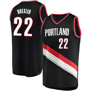 Portland Trail Blazers Youth Clyde Drexler Black Fast Break Jersey - Icon Edition