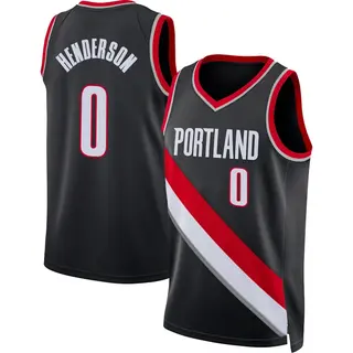 Portland Trail Blazers Youth Scoot Henderson Black Swingman 2021/22 Diamond Icon Edition Jersey