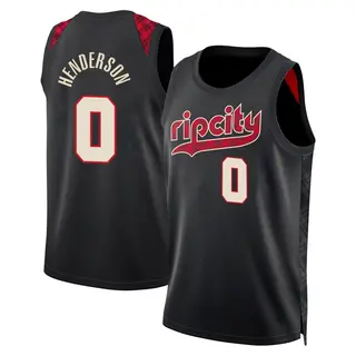 Portland Trail Blazers Youth Scoot Henderson Black Swingman 2023/24 City Edition Jersey