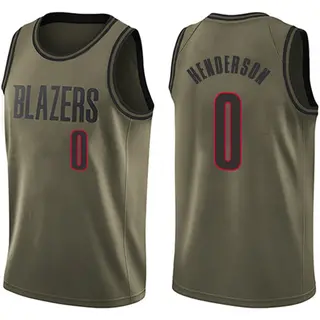 Portland Trail Blazers Youth Scoot Henderson Green Swingman Salute to Service Jersey